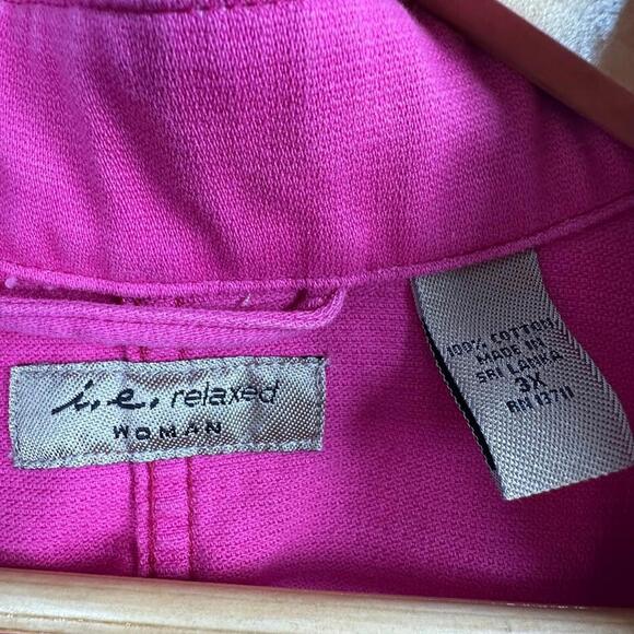 i.e. relaxed Womans 3XL Jacket Pink Button Down Zip 80s 90s vibe - Picture 4 of 9